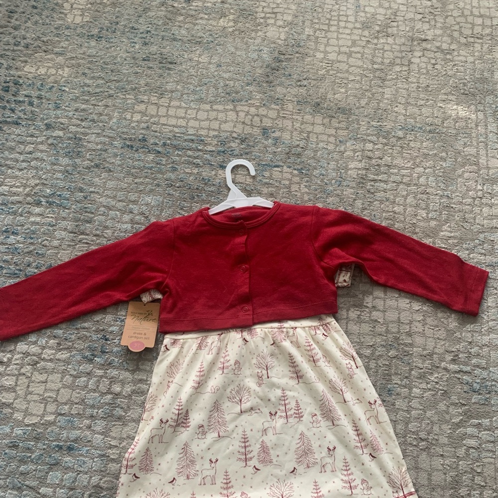 NEW WITH TAGS -Touched By Nature winter themed dress with cardigan size 3T